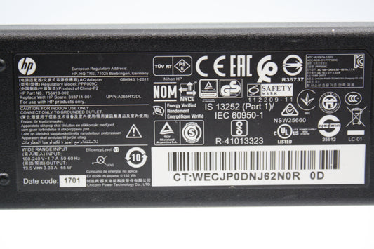 HP 65W lader – 7,4 mm (stor rund plugg)