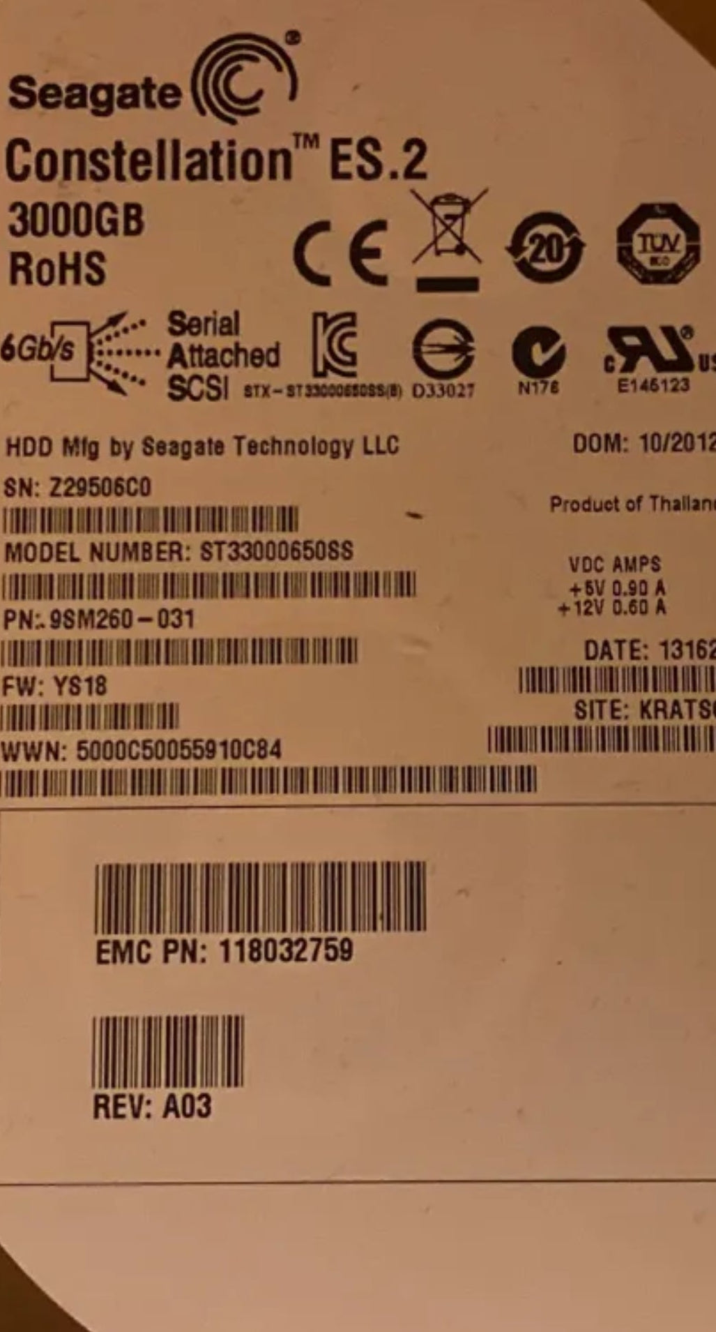 SAS HDD 3TB
