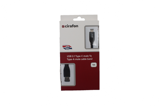 CIRAFON USB 3.1 type-C male to type-A male cable gen2