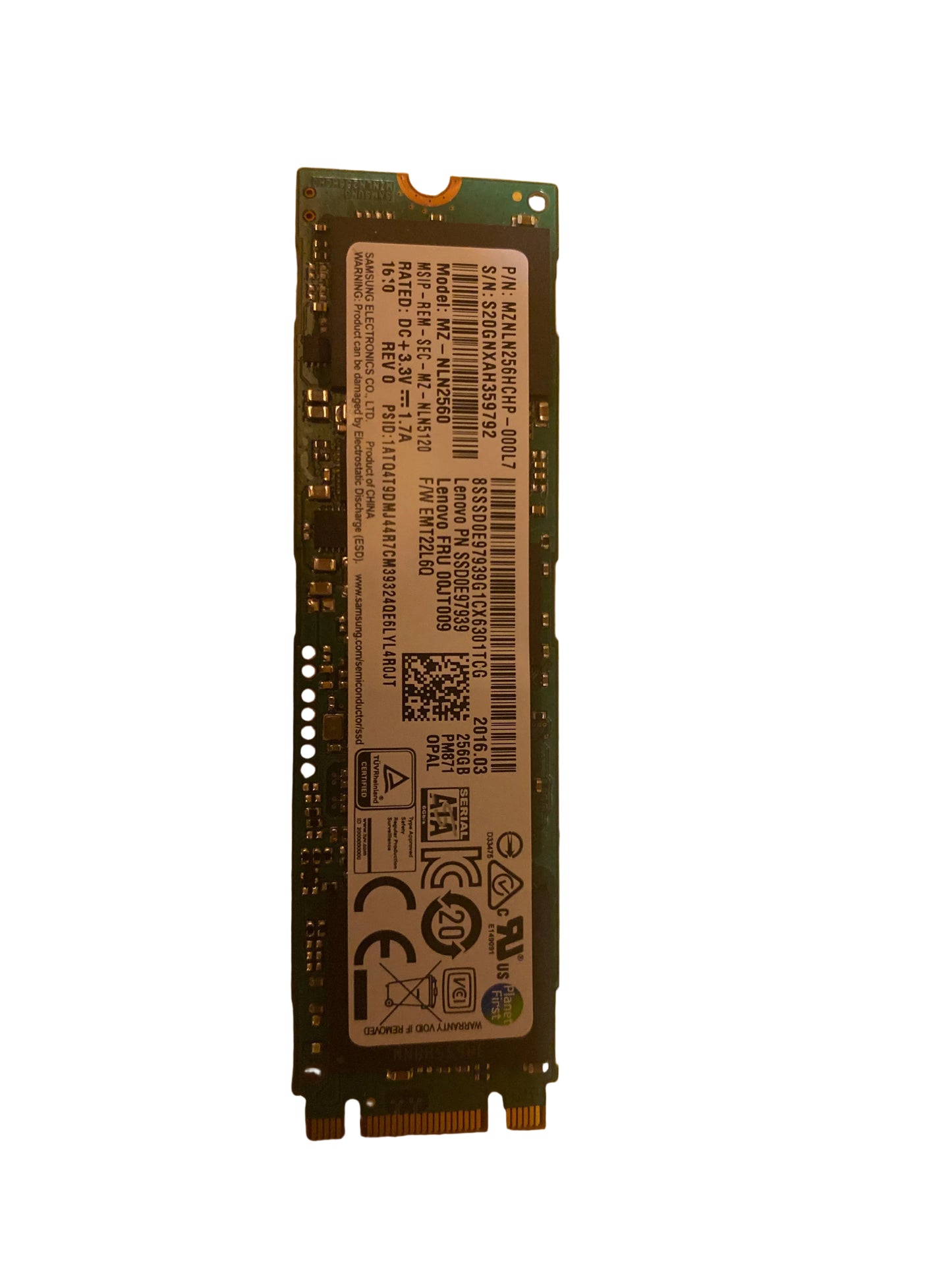 M.2 SATA SSD 256GB